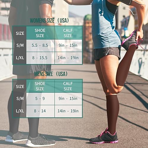 Miniatura 121 de Paquete de 3 pares de calcetines de compresión médica para mejorar la circulación de mujeres y hombres, para correr, hacer deporte y amamantar