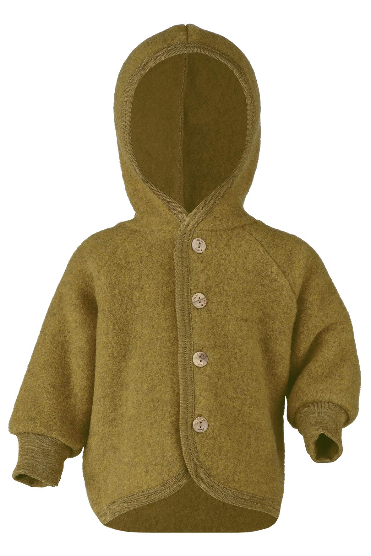 Engel Baby Jacket with Hood Wool Fleece (Saffron Melange, 98-104