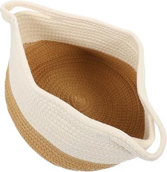 Luxshiny Cotton Rope Woven Storage Basket for Organizing Snacks Toys and Bathroom Essentials Multi-purpose Decorative Bin Diameter Height Soft and Fabric