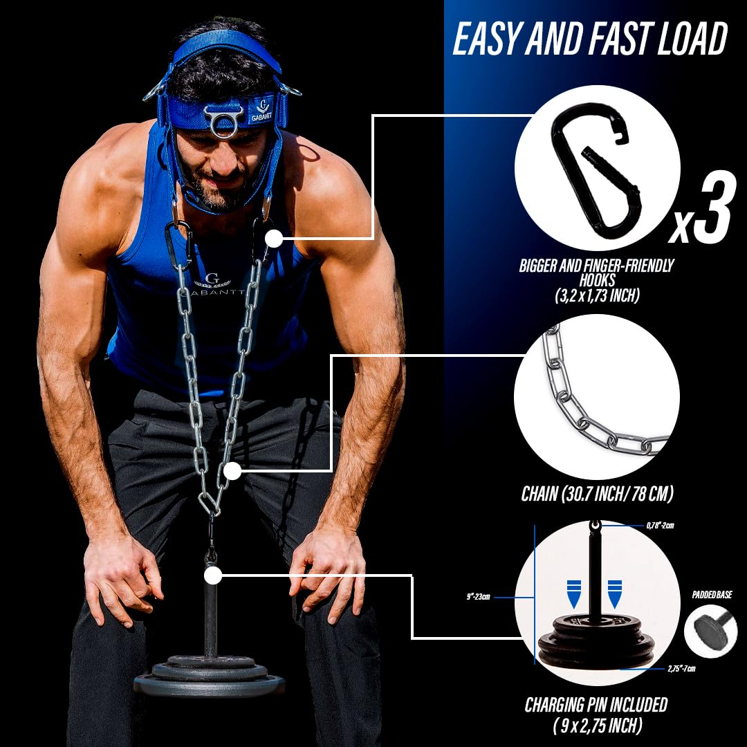 G Gabantt- Neck Exerciser and Neck Trainer. Adjustable Neck Harness Weight Lifting, 4 Way Neck Training - Head Harness for Neck Exercises and Neck Muscle Builder. Neck Strengthener Workout Equipment