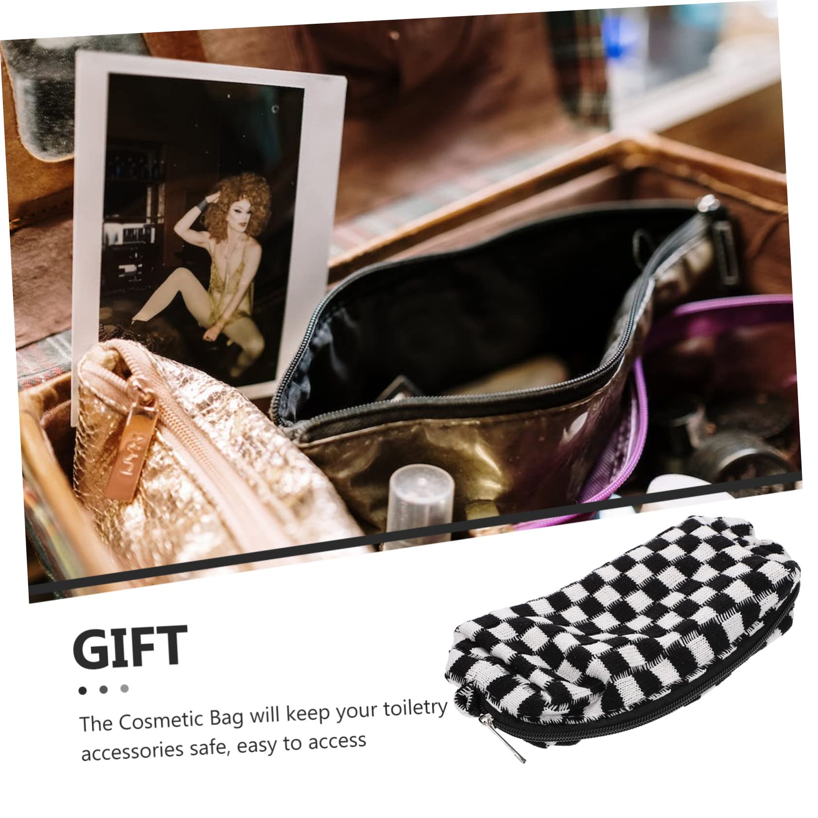 ifundom 4pezzi Borsa Cosmetica Righe Con Capacità Organizer Da Viaggio Pratico e Leggero Per Toiletta e Necessità Quotidiane Per Casa Ufficio e Viaggi