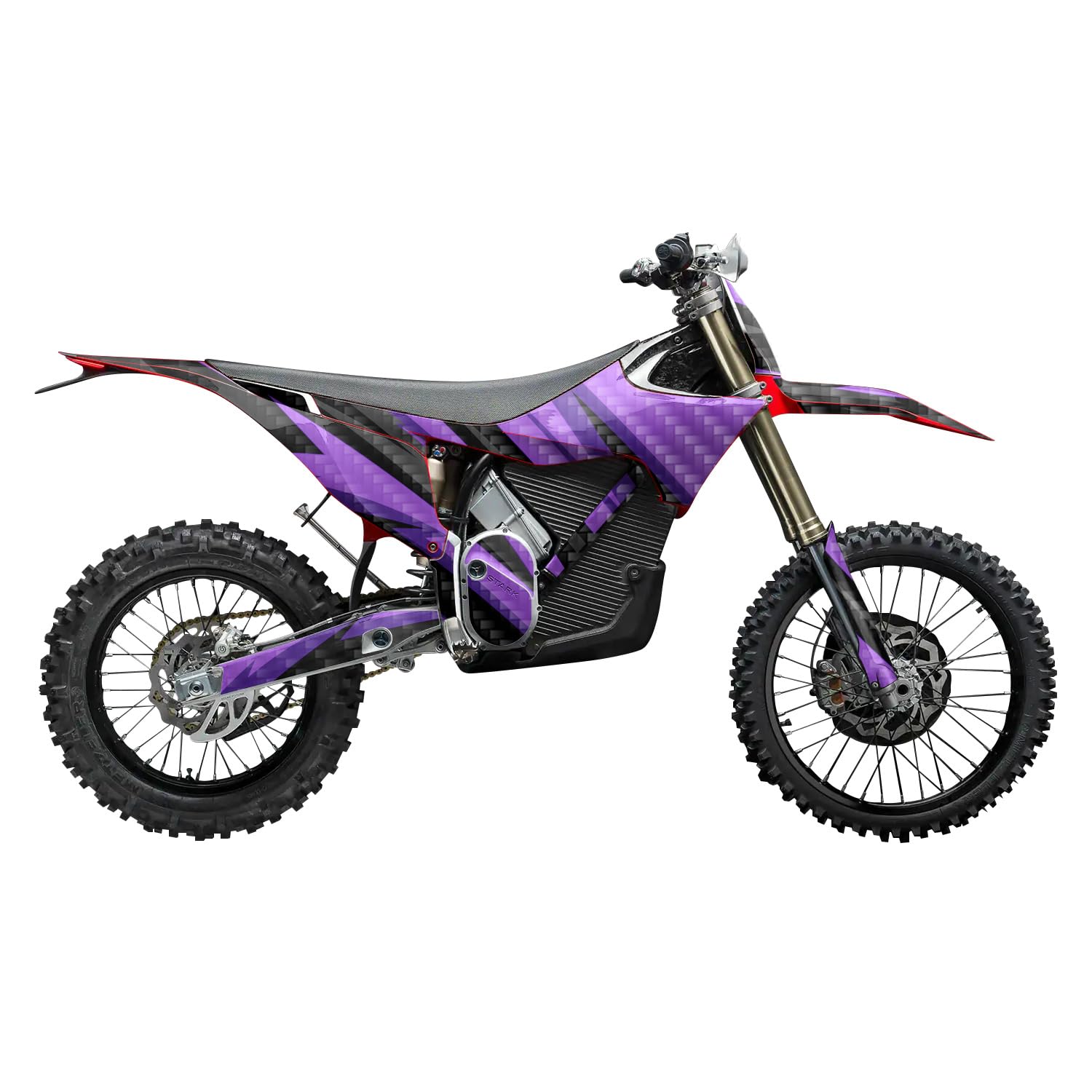 Carbon Fiber Stark Varg MX 2023-2025 Graphics Kit Wrap - Tribe Arc Purple - Varg MX Skin - Premium 3M Vinyl Protective Wrap Decal Cover - Easy to Apply | Crafted in The USA by MightySkins