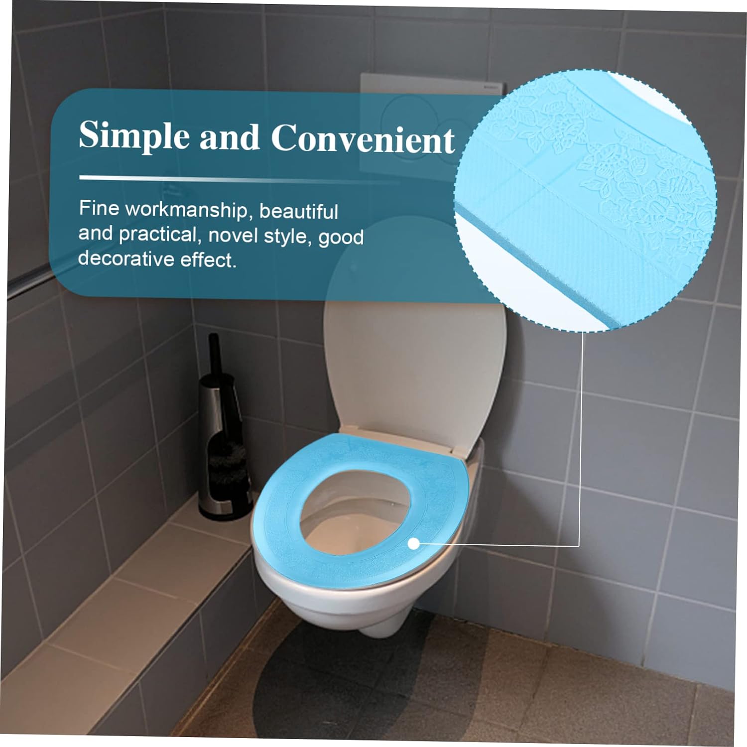 3pcs Eva Self-Adhesive Toilet Seat Cover Comfortable Bathroom Cushion for Home Travel Breathable Potty Seat Cushion Sleek Design for Vacation Daily Use