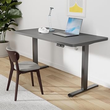 TRIUMPHKEY Electric Standing Desk 160x80cm Height Adjustable Desk with 3 Memory Smart Pannel with USB Charging for Home Office Rising Electric Table(Black&Black) | Height Adjustable Desk with 3 Memory Controls, Seat Reminder & Cable Management, Computer Desk, Standing Desk, Black
