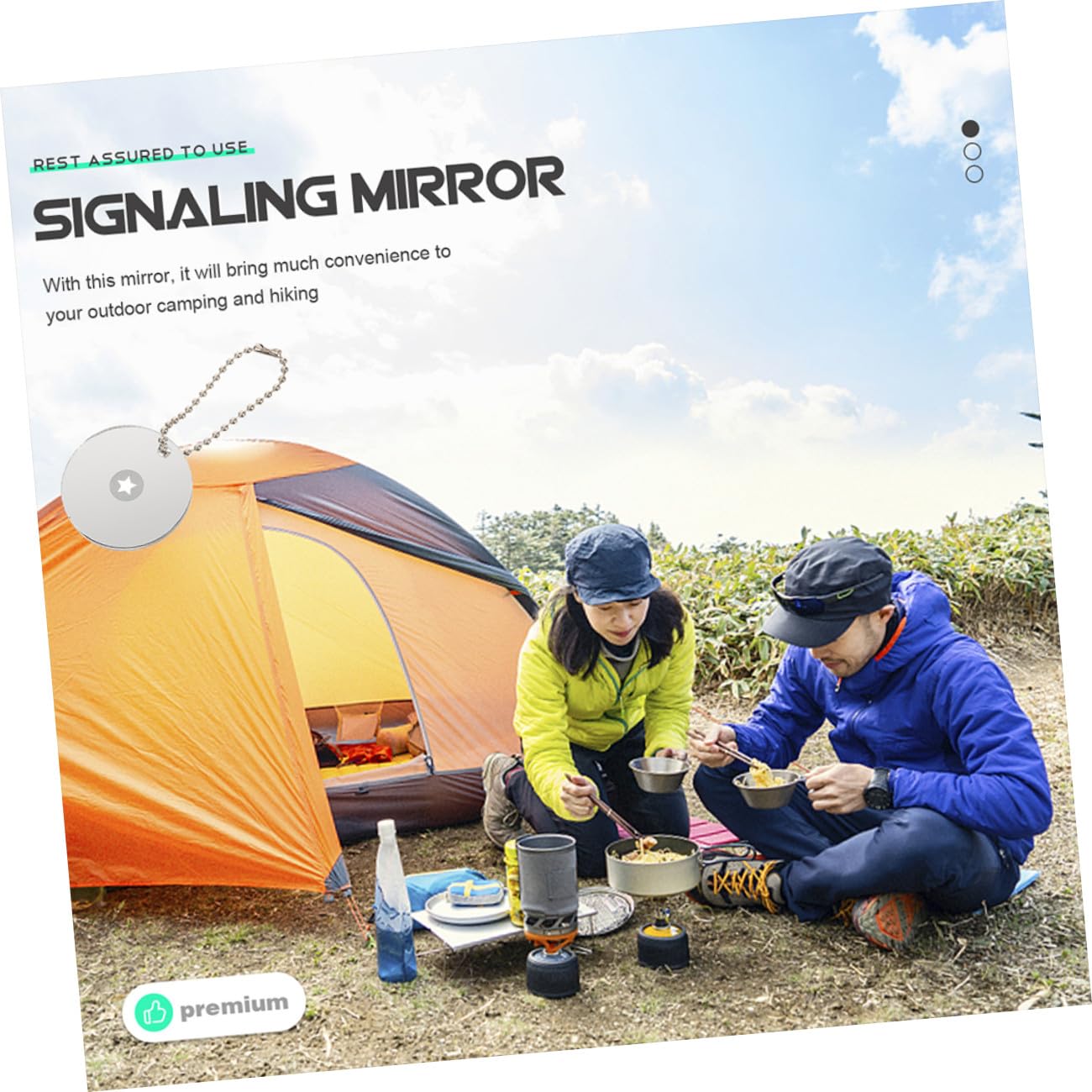 BESPORTBLE Specchio Segnaletico Diurno Catarifrangenti Mirror Cam Lanterna da Campeggio Banca Specchietto Sopravvivenza dello Specchio del Segnale Catadiottro da Esterno