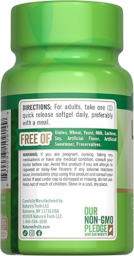 Miniatura 7 de Nature's Truth Suplemento de luteína y zeaxantina | 40 mg | 30 cápsulas blandas | Sin OMG y sin gluten