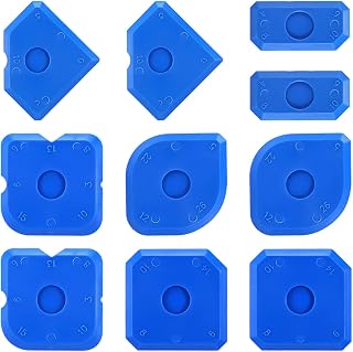 XLIUAX 10pcs Silicone Caulking Tool Set, Portable Sealant Scraper Caulk Finishing Remover Tool Reusable Grout Scraper for Kitchen Bathroom Floor Sink Joint Sealant Sealing kit