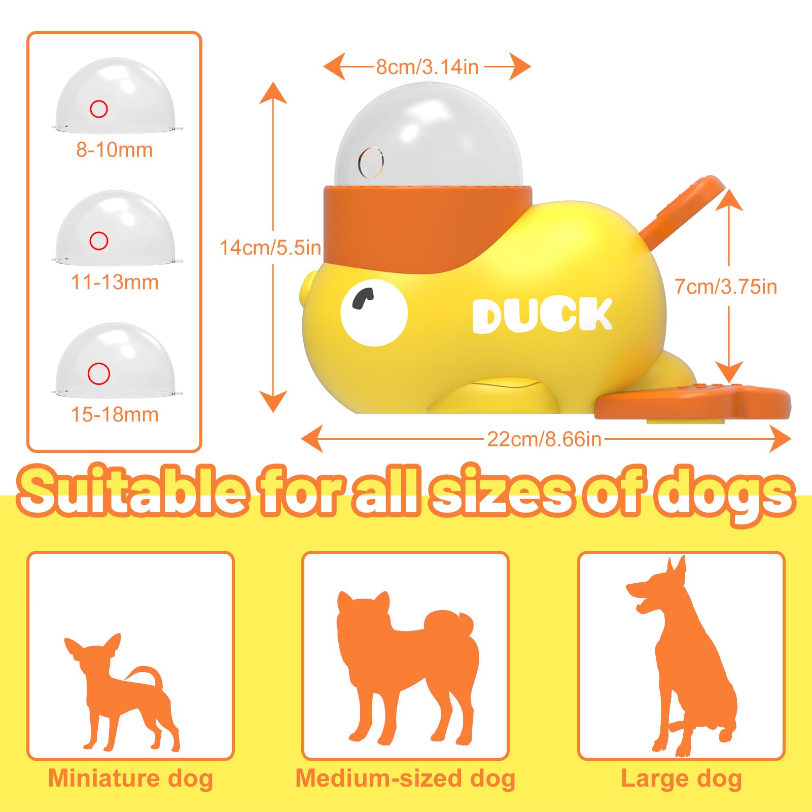 Juguete Interactivo para Perros y Gatos Duck Dog Treat Dispenser Alimentador Lento para Perro Perros Apto para Cualquier Raza Puzzle Perros De Regalo