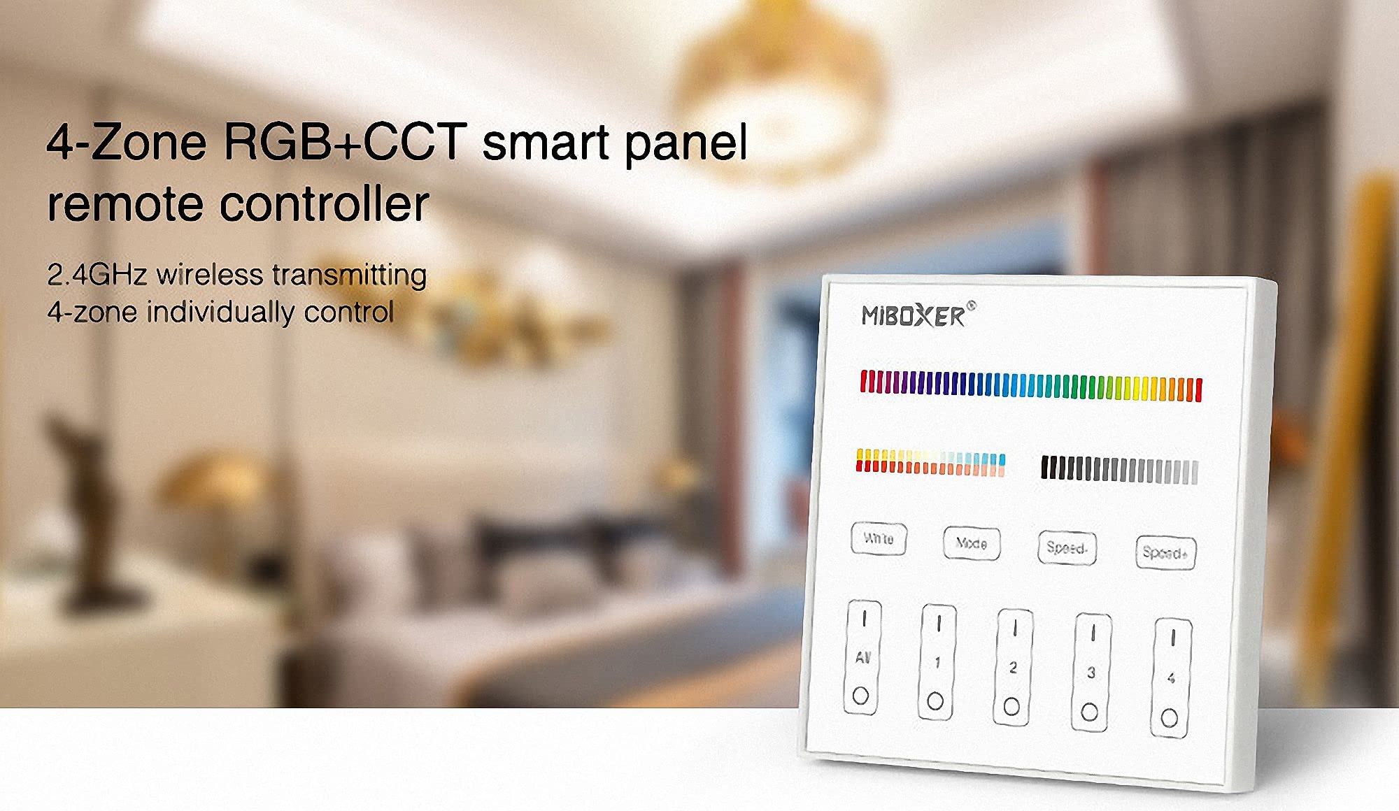 Miboxer MiLight Touch Wand Controller T4 – 2,4G, 230V, 4 Zonen, RGB+CCT Für LED-Beleuchtung