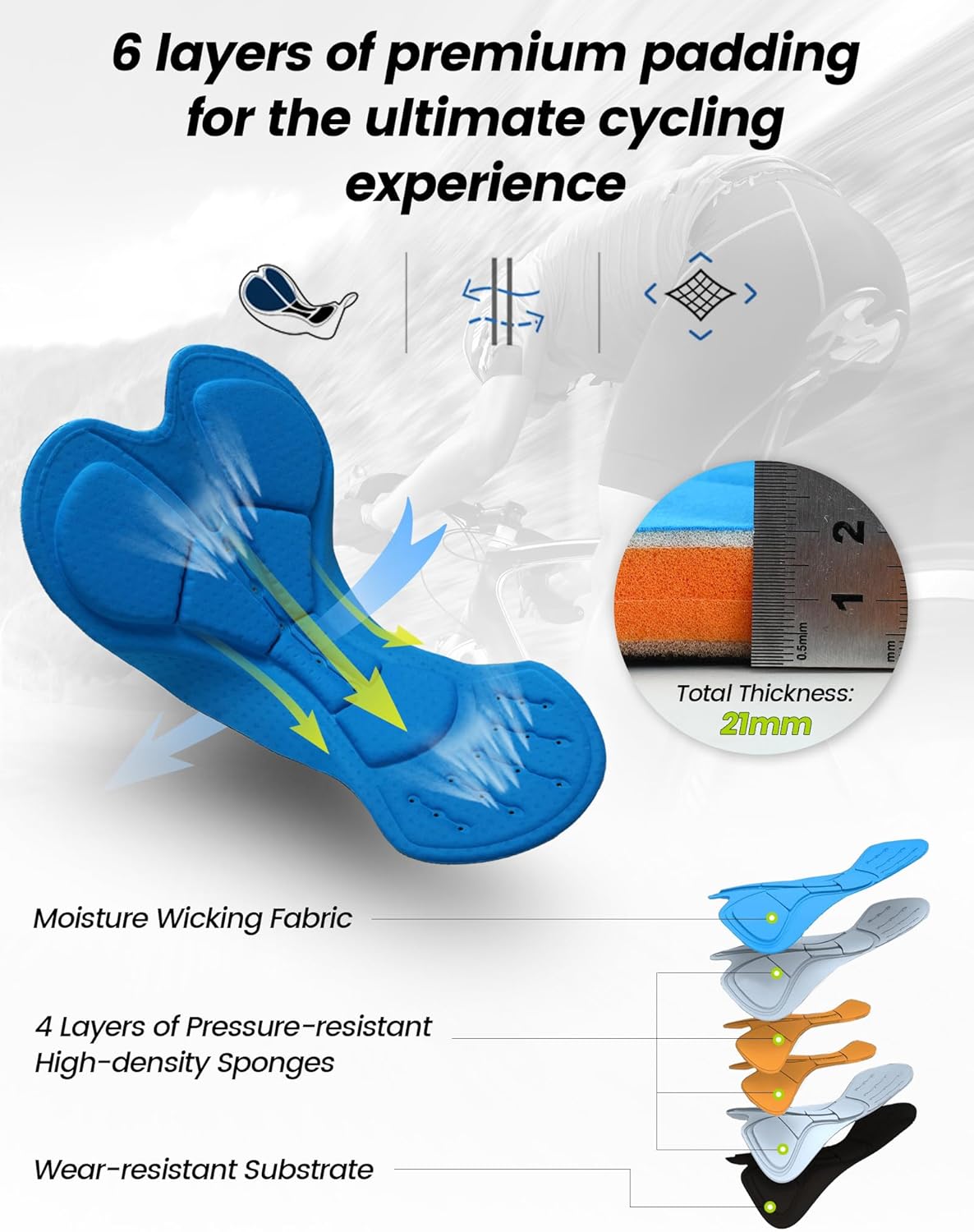 Nepest Mens Cycling Underwear 4D Padded Bike Shorts MTB Liner Mountain Bicycle Tights for Riding - Image 5