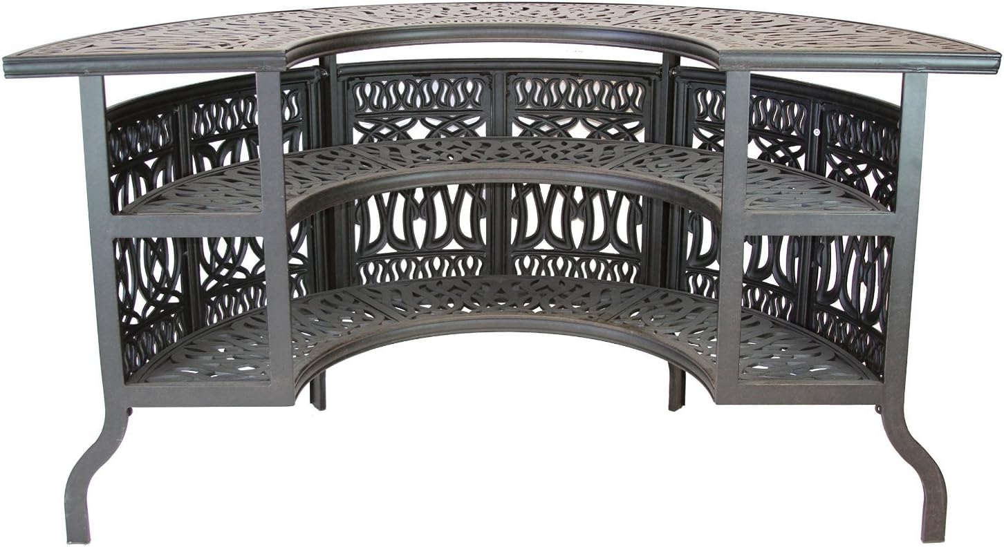 Dijkoo theWorldofpatio Elizabeth Cast Aluminum Powder Coated Party Bar Table - Antique Bronze