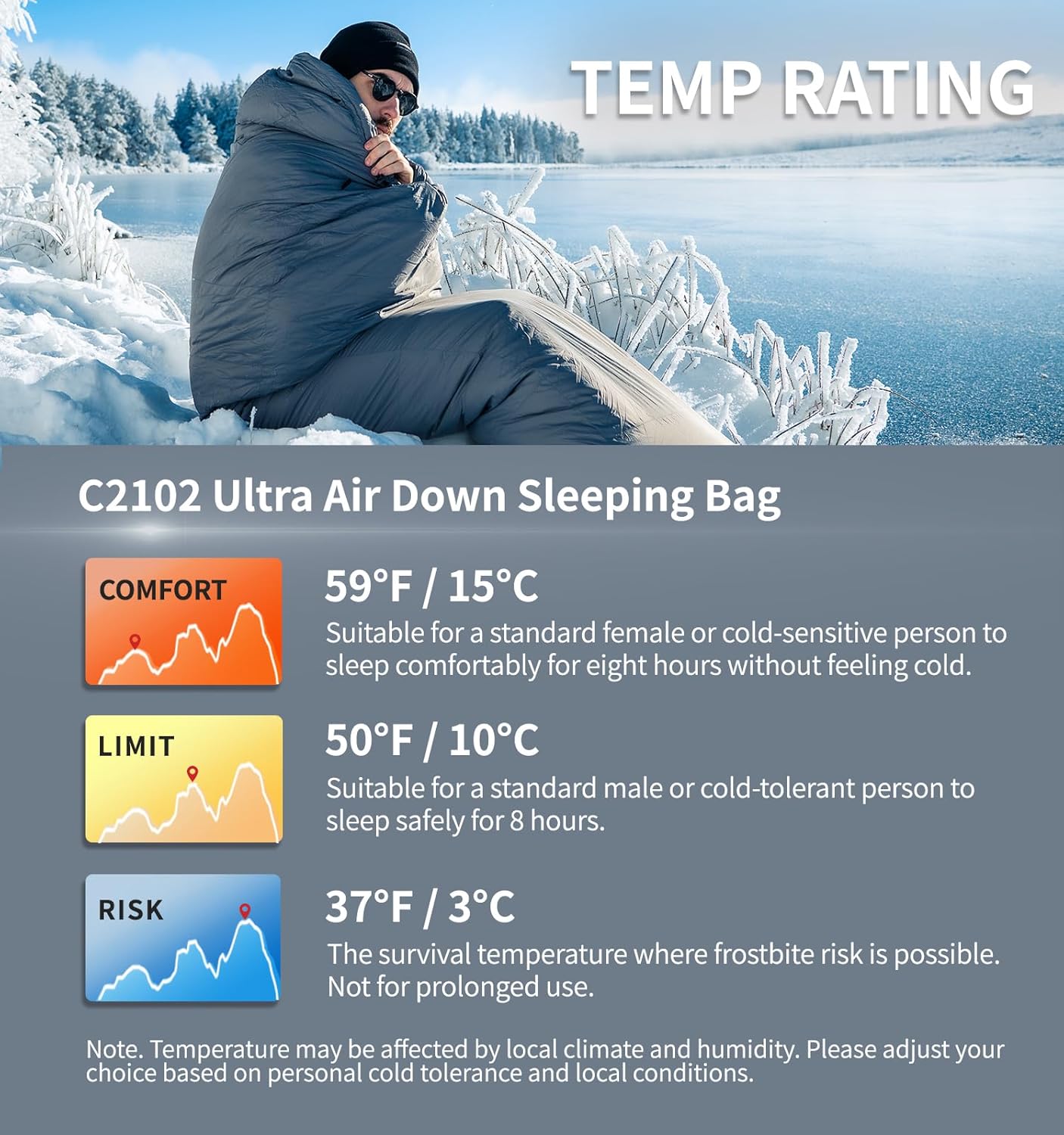 Litume Ultra Compact Down 3 Season Mummy Sleeping Bag, 700 Fill Power Sleep Sack for 3 Season, Ultra Lightweight, Compact and Portable, for Hiking Traveling Camping Backpacking Adult Outdoor Durable