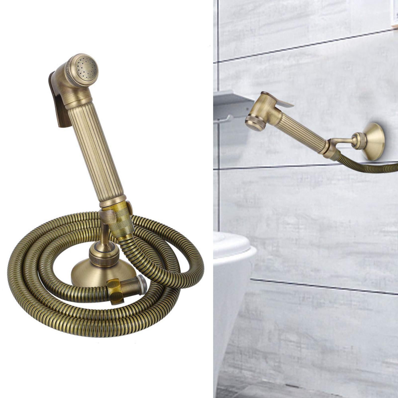 Łazienka bidet miedź, G1/2" vintage miedziane ręczne deski sedesowe bidet opryskiwacz z wężem stała podstawa wyposażenie łazienki