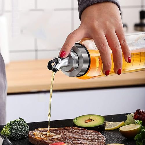 Miniatura 8 de Newraturner Botella dispensadora de aceite de oliva, contenedor de condimentos líquidos, vinagre dispensador de vinagre de 10 onzas con boquilla