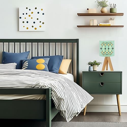 Miniatura 7 de Trípode lámpara de mesita de noche de mediados de siglo, vintage de los años 50, moderno, retro, geométrico, celosía, estrella, lámpara de mesita de