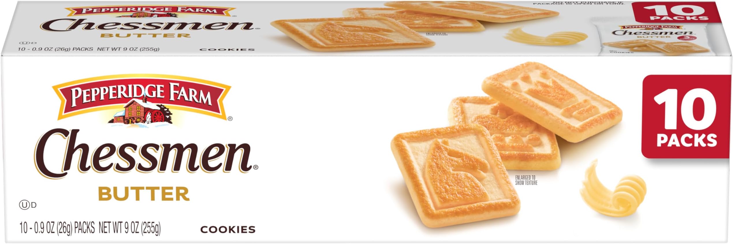 Pepperidge Farm Chessmen Butter Cookies, 0.9 Oz Snack Pack, 10 Pk