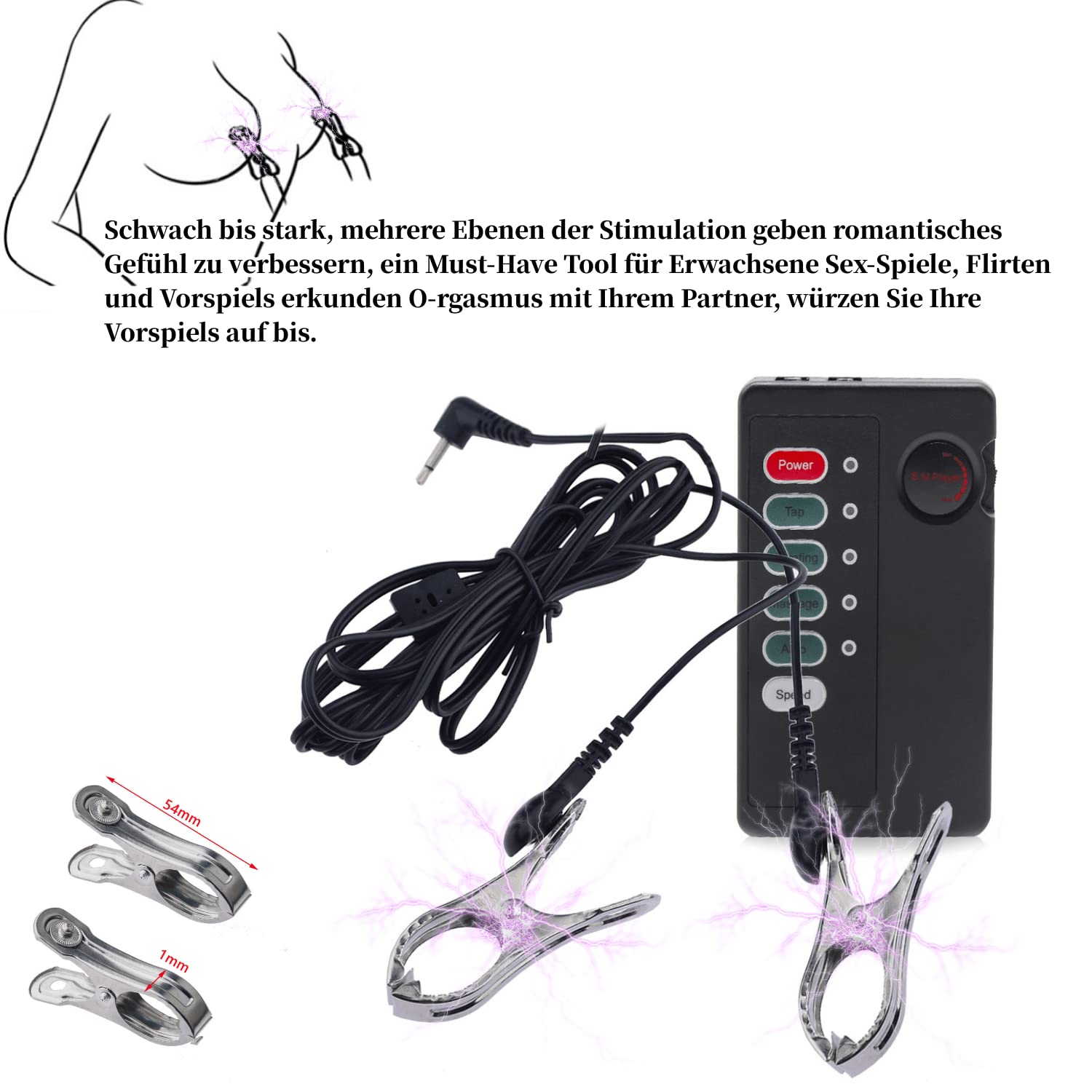 Shock Elettrico Plug Anale e Morsetti per Capezzoli Sex Toy per Masturbazione Anello per Pene massaggio Stimolazione elettrica Adulti SM Per uomo Donna Coppie