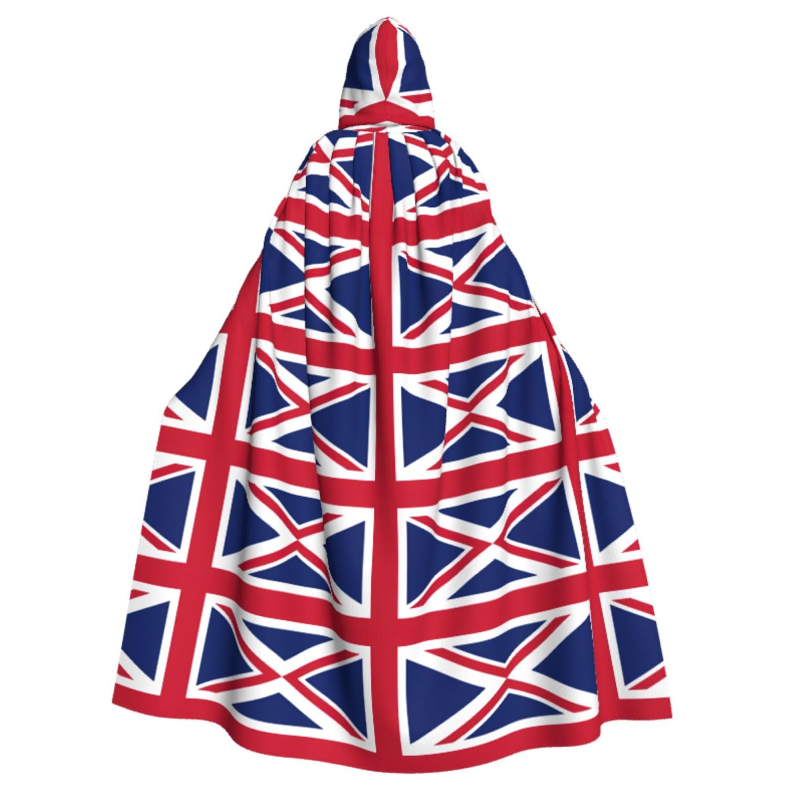 DRTGEDS Halloween Jacket Union Jack Cape Cosplay Costume Hooded Cloak Adult for Men Women