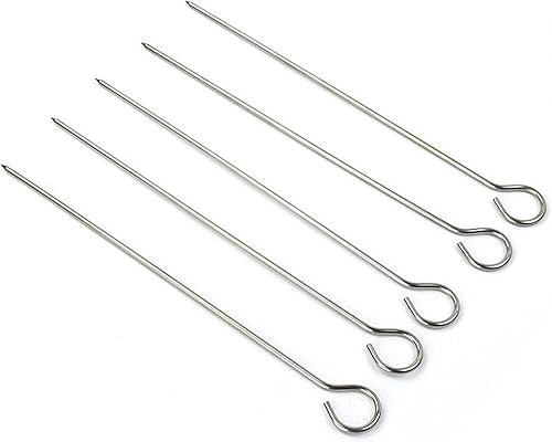 Chinshwehaw Brochetas de barbacoa de acero inoxidable de 12 pulgadas de largo, paquete de 12 para aves, ganso, shish kebab y kabob