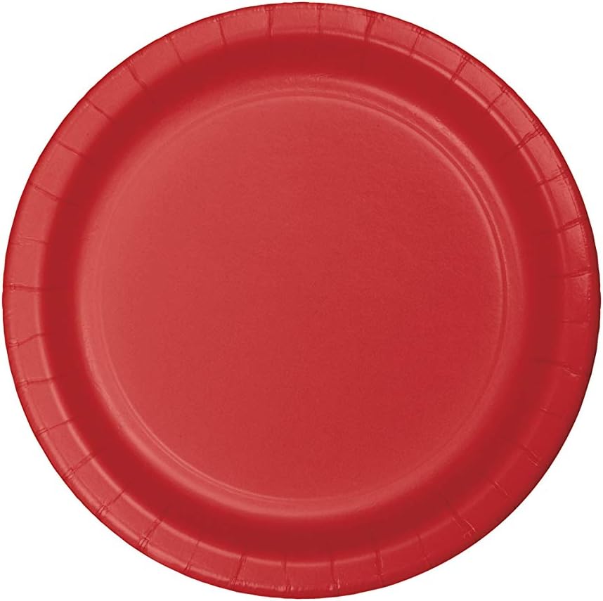 Creative Converting 75-Count Value Pack Paper Dessert Plates, Classic Red -