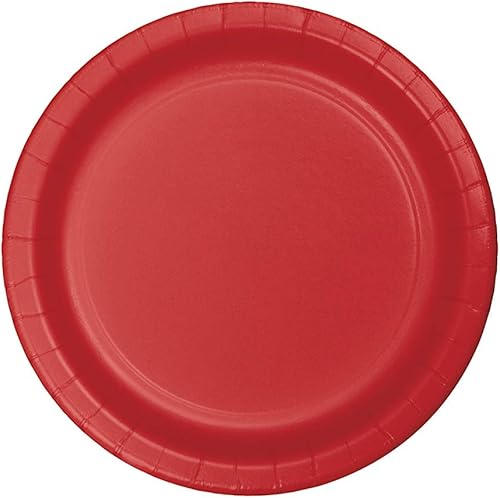 Creative Converting Paquete económico de 75 platos de postre de papel color rojo clásico -