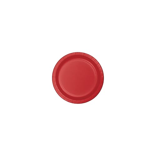 Creative Converting 75-Count Value Pack Paper Dessert Plates, Classic Red