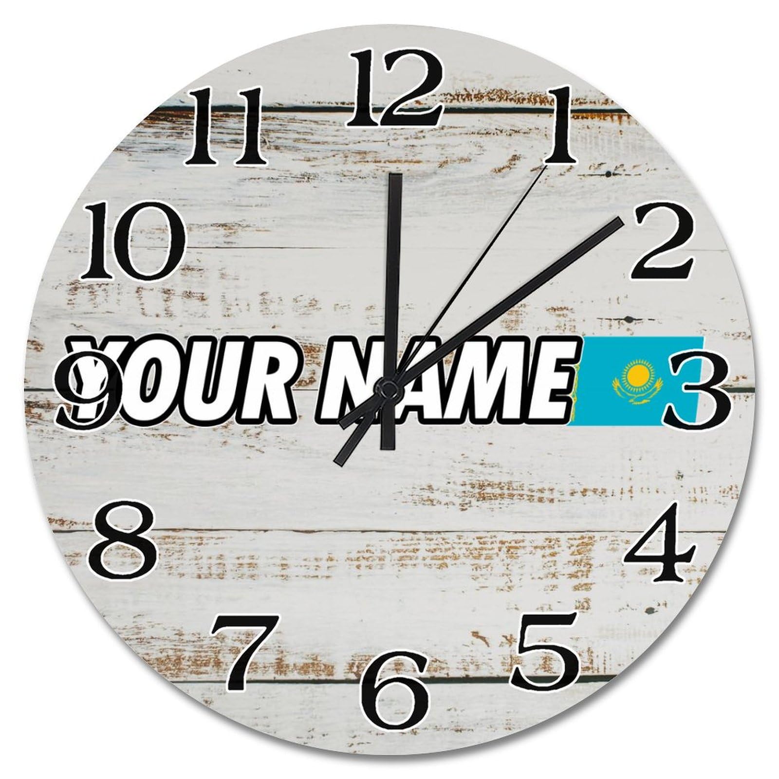 Horloge murale silencieuse Kazakhstan 38cm anti-bruit pour salon