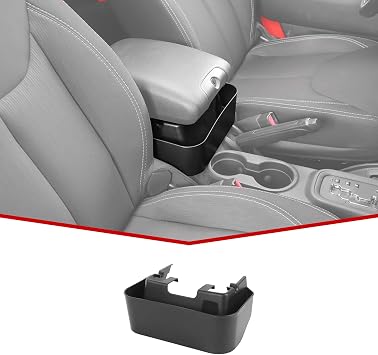 JeCar Storage Pocket Center Console Storage Box Organizer Tray Interior Accessory Compatible with Jeep Wrangler JK & Unlimited Sports Sahara Rubicon X 2011-2018