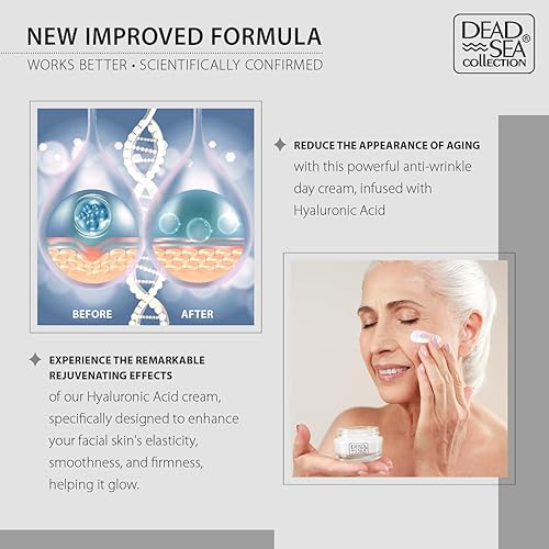 Miniatura 5 de Dead Sea Collection Crema de día rejuvenecedora con ácido hialurónico - Crema hidratante facial con ácido hialurónico - Crema reafirmante con