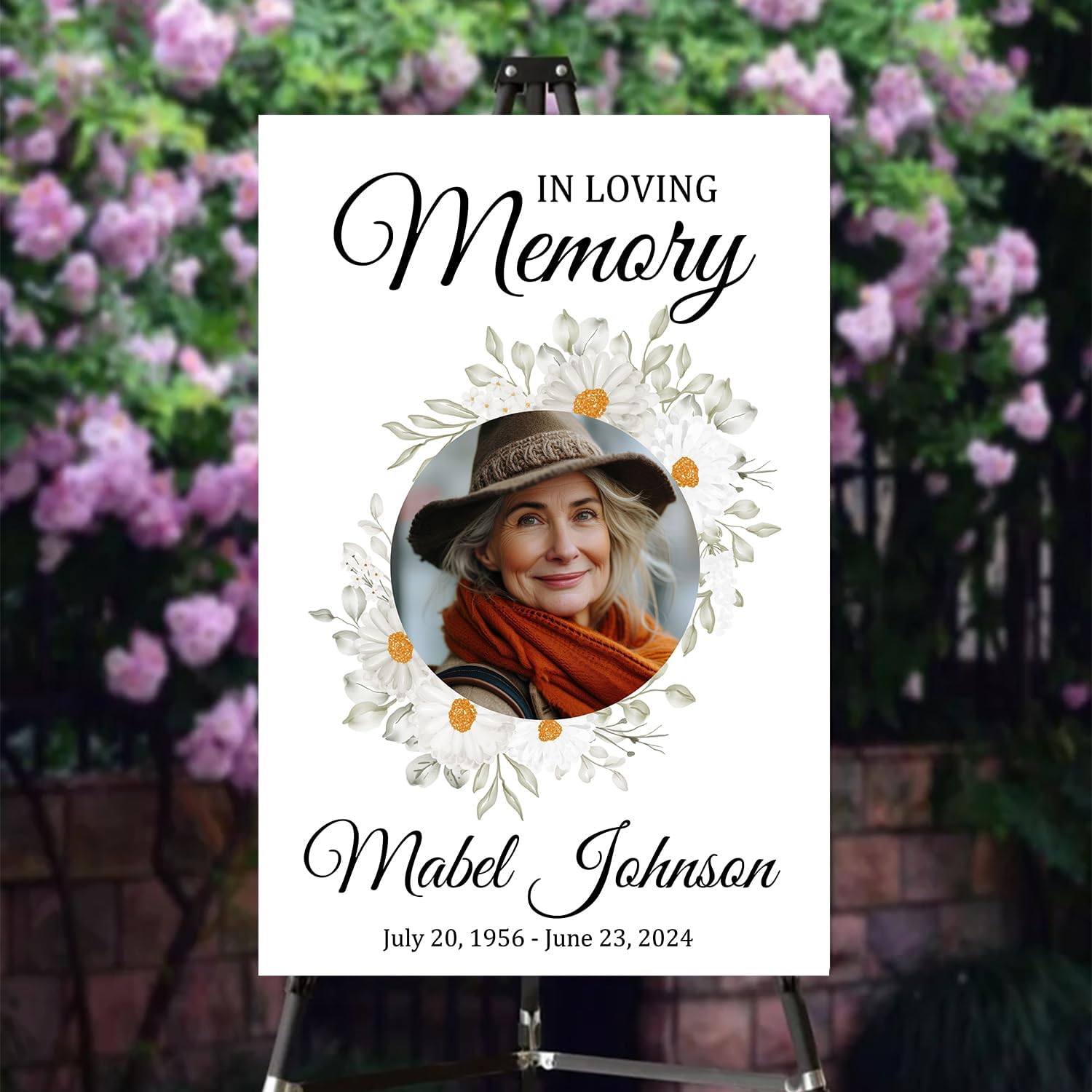 Editable Funeral Weatherproof Sign, Memorial Sign, In Memory of Sign, Happy Heavenly Birthday, Memorial Birthday Sign, Funeral Decoration, Memorial Decorations For Celebration Of Life