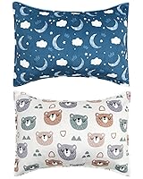 Vista 36 de ALVABABY Paquete de 2 fundas de almohada de algodón orgánico para niños pequeños, fundas de almohada para niños de 13 x 18 pulgadas o 12 x 16