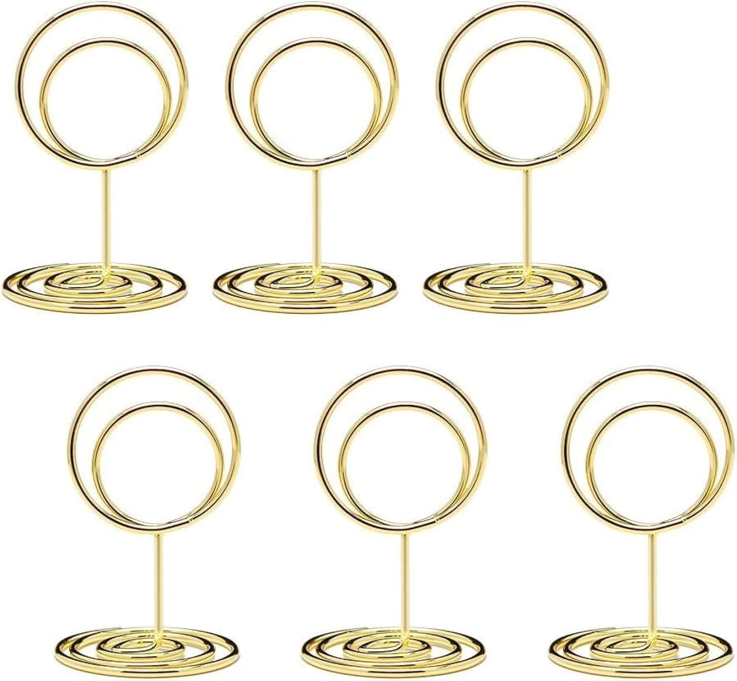 20pcs Mini Place Card Holders, Cute Table Number Holders, Small Size Table Card Holder Table Picture Stands, Wire Photo Holder Menu Memo Clips, Idea for Wedding, Anniversary Party (Gold)