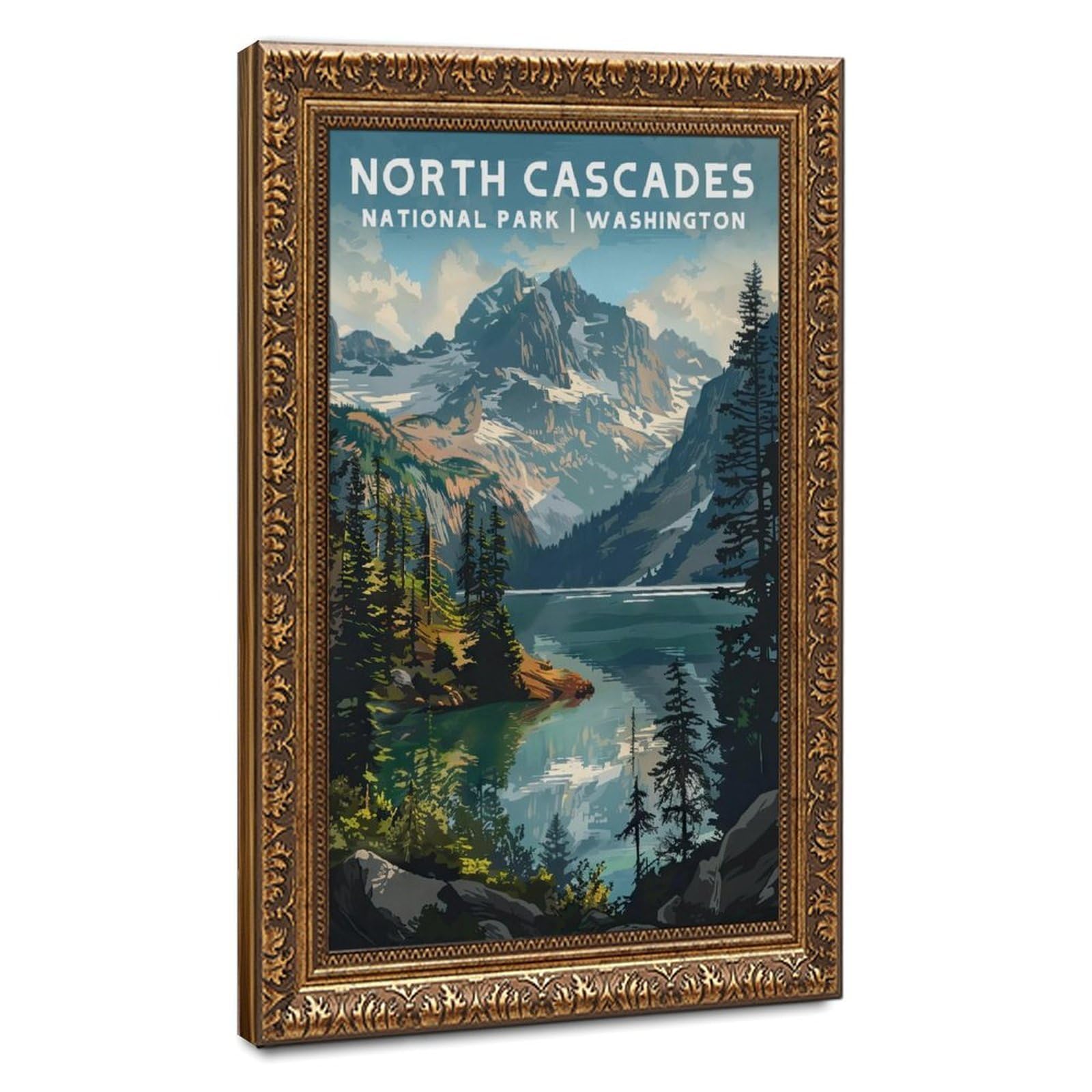 Bareronor North Cascades Canvas Poster for Home Decor Gift