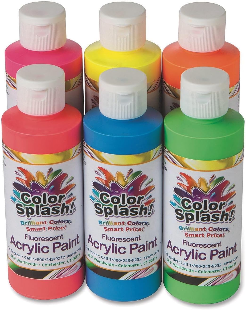 S&S Worldwide-mp-PT3259 8-oz. Color Splash! Acrylic Paint Assortment (Set of 6)