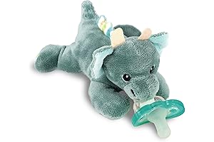 RaZbaby JollyPop Dragon Stuffed Animal with Detachable Pacifier for Newborns