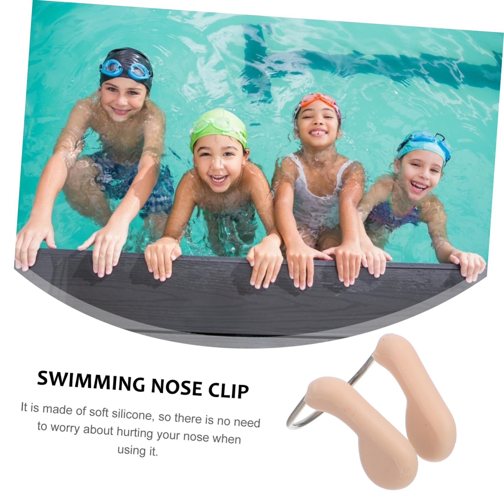 HEMOTON Nasello da Nuoto Junior Clip per Il Naso di Nuoto Sott'Acqua Clip di Protezione del Naso Ragazzo Nasale Paranaso da Nuoto Nasello Nuoto Beige