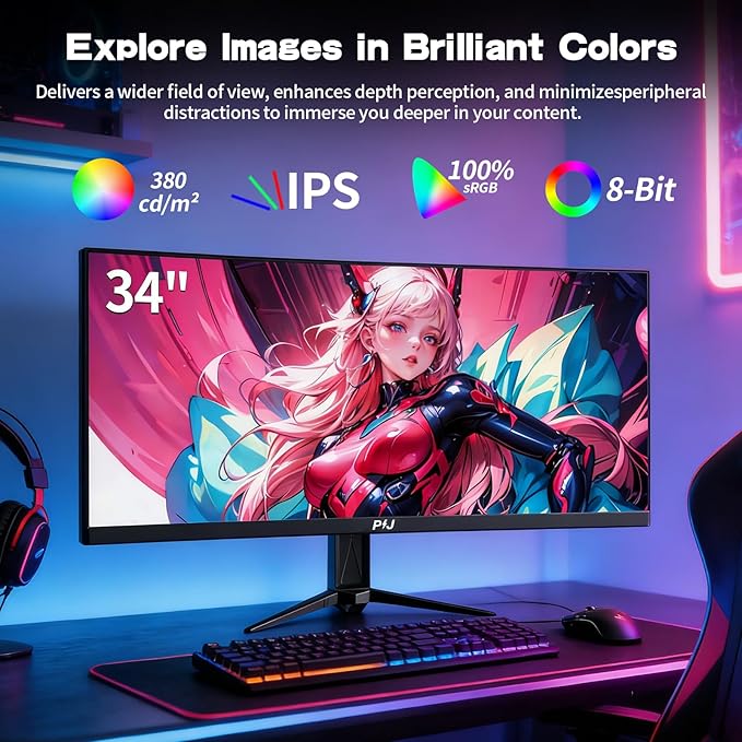 Monitor Gaming 34 pulgadas UltraWide 1440p IPS 165Hz miniatura 6