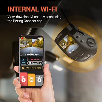 RexingUSA V1P 4K Dual Dash Cam, 4K+1080P Front & Rear, Wi-Fi, 2.4 LCD, 170 Wide Angle, Supercapacitor, G-Sensor, WDR, Loop Recording, App, 32GB Card & Hardwire Kit