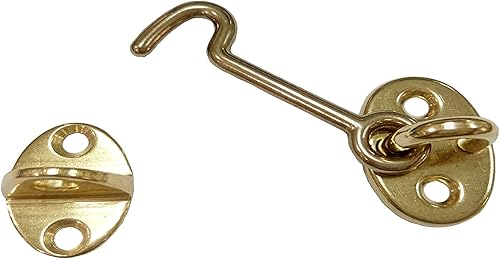 Miniatura 13 de QCAA Gancho de cabina de latón forjado, 2-1/2 pulgadas, latón vibrado, paquete de 4