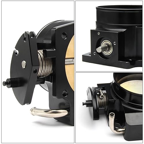 Miniatura 7 de Cuerpo del acelerador de 3.622 in para LS1 LS2 LS3 LS6 LS7 LSX con sensores de posición del acelerador TPS IAC Aluminio Negro