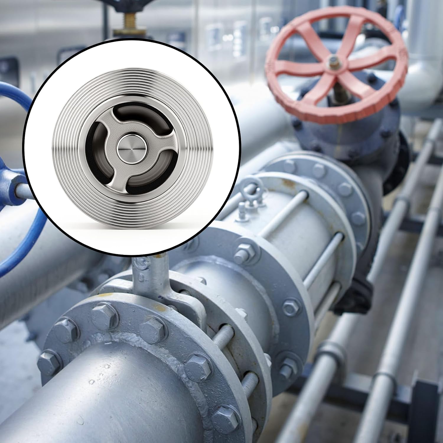 1PCS 304 Stainless Steel 3/4" Flange Clamp Check Valve，Backflow Prevention, One Way Check Valve