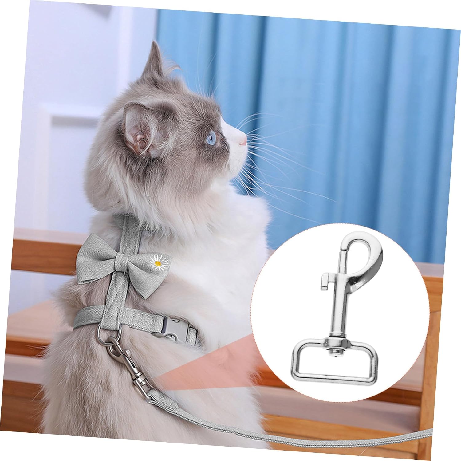 Milisten 10Pcs Heavy Duty Dog Leash Clasp Snap Hooks Swivel Clips for Pet Leashes Key Chains Compatible with Canvas and Hook Loop Straps