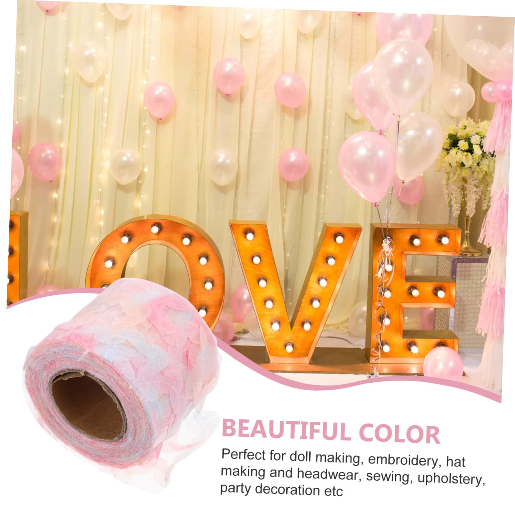 EXCEART 5 Rose in Filato Di Chiffon Mestiere Nastro Di Pizzo Cucito Nastro Da Ricamo Floreale Floreale Rifiniture in Pizzo Stoffa I Fiori Poliestere Sposa