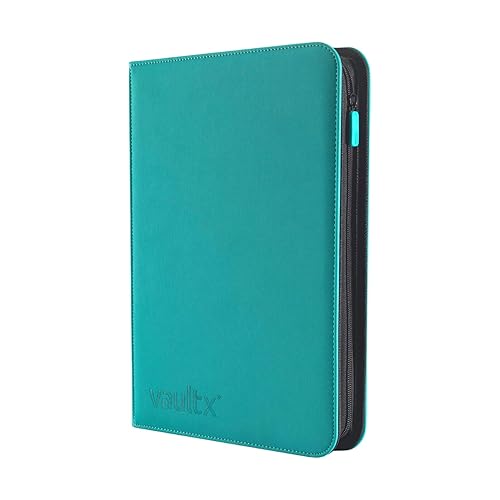 Vault X 9 Pocket Trading Card Zip Binder, 360 Cards, Premium Exo-Tec Album Material, 20 Side-Loading Pages, Folder for Collectible Games, Sports, TCG (Teal) - Teal