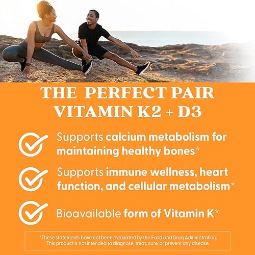 Miniatura 6 de Doctor's Best Vitamina natural K2 MK-7 Plus D3, apoya la salud de tejidos, arterias y huesos, sin OMG, sin gluten, sin soja, vegetariano 60 cápsulas