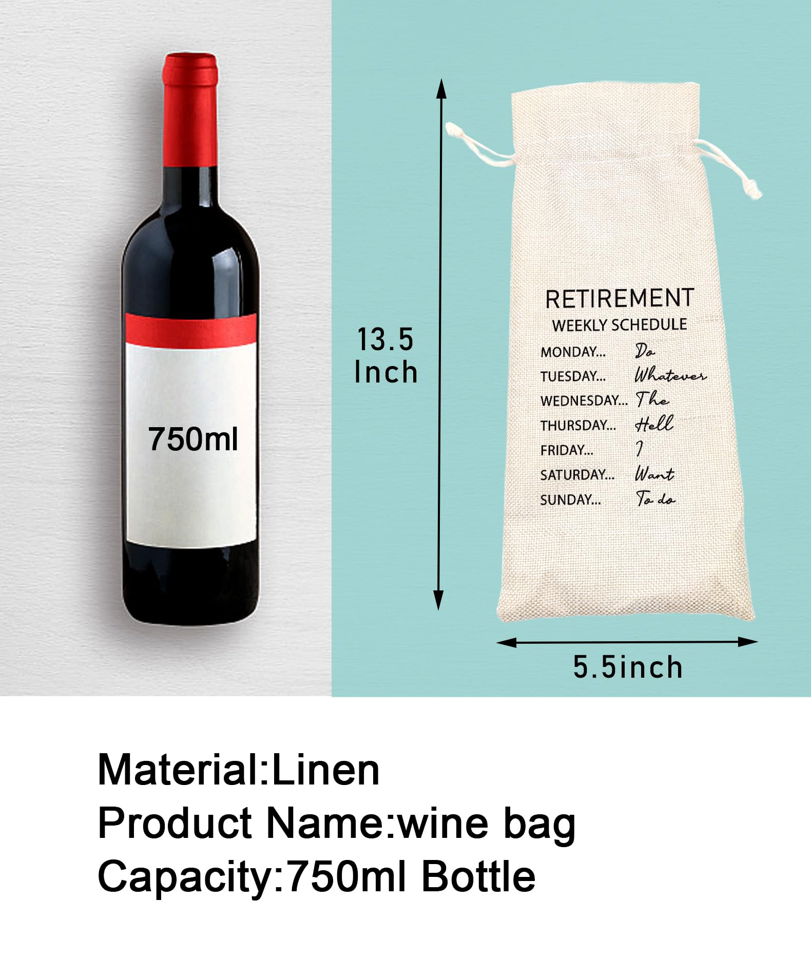 Regalos de jubilación para mujeres, regalos de jubilación para hombres, el mejor regalo de bolsa de vino de jubilación, decoración de fiesta de jubilación, regalos de jubilación para compañeros de
