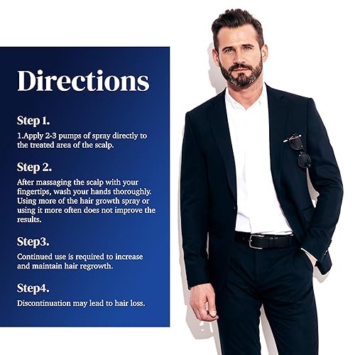 Miniatura 5 de Spray de crecimiento de minoxidil al 5% para el crecimiento del cabello y la barba, para hombres y mujeres adultos, unisex, aerosol para el cabello
