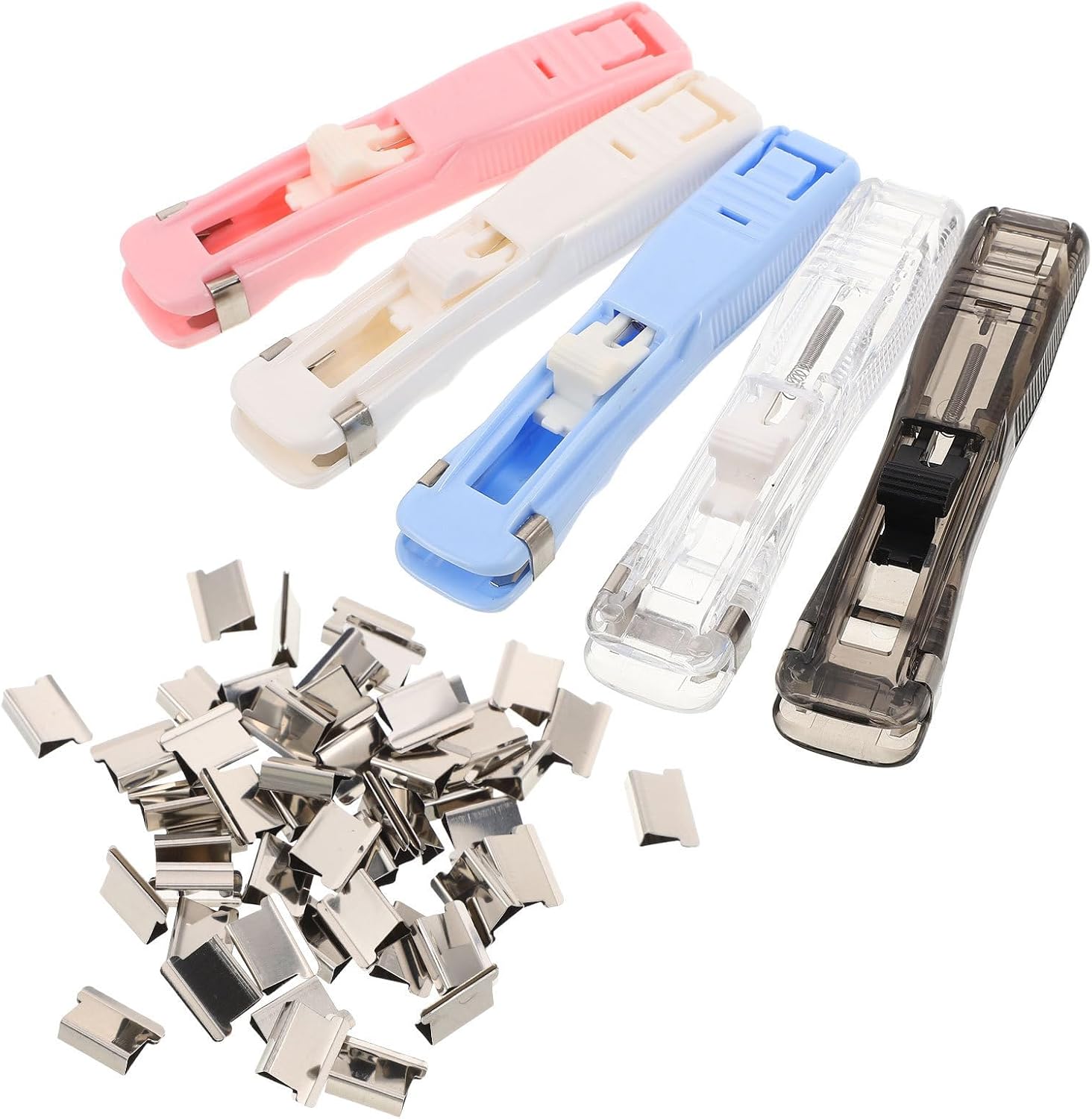 SHINEOFI Portable Handheld Paper Clam Clip Dispenser with Metal and Plastic Clips 5pcs No Residue or Marks, for Daily File Organization and Legal Documents, for Students and Office