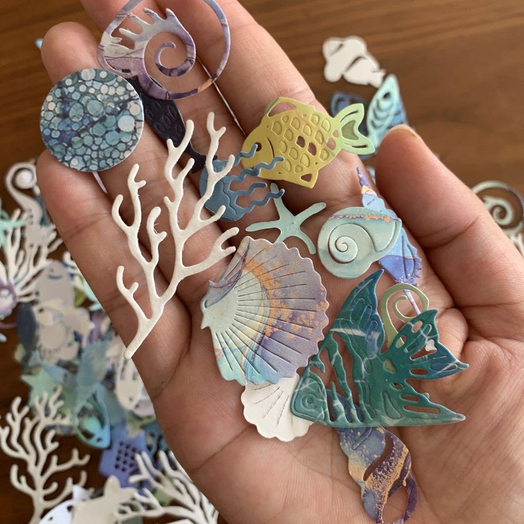 オーダーページ　海の生き物　ペーパークラフト　アルバム素材　ダイカット 色紙素材 Amazon.co.jp: 海 海の生き物 シェル ペーパークラフト アルバム素材