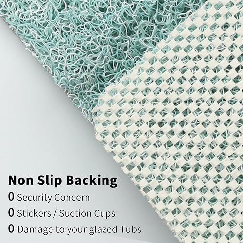 Miniatura 4 de Tapete de ducha extra grande, 35 pulgadas de grosor para cabina de ducha y bañera texturizada, tapete de baño de secado rápido con drenaje, 27.5 x